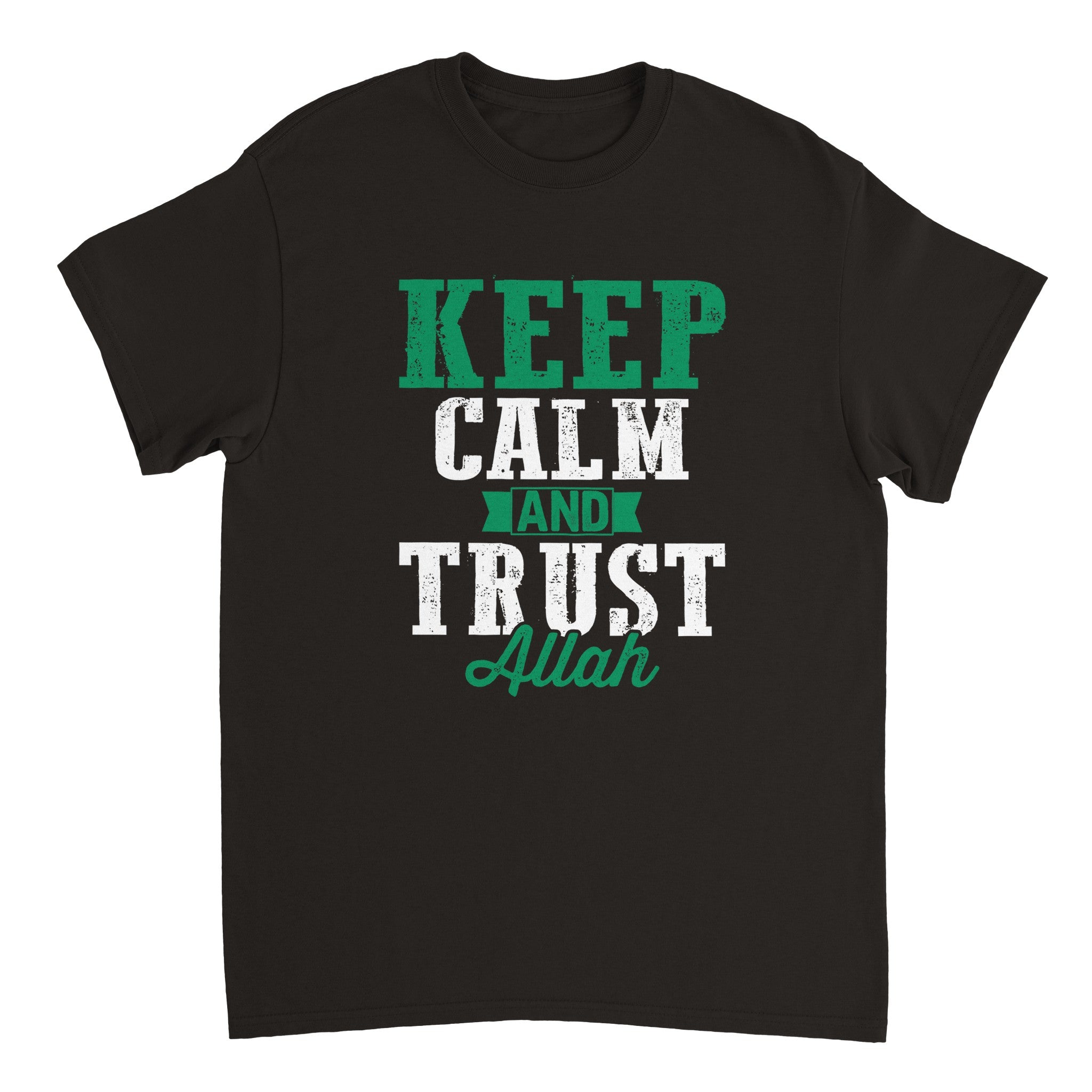 Heavyweight Unisex Crewneck T-shirt | KEEP CALM AND TRUST ALLAH