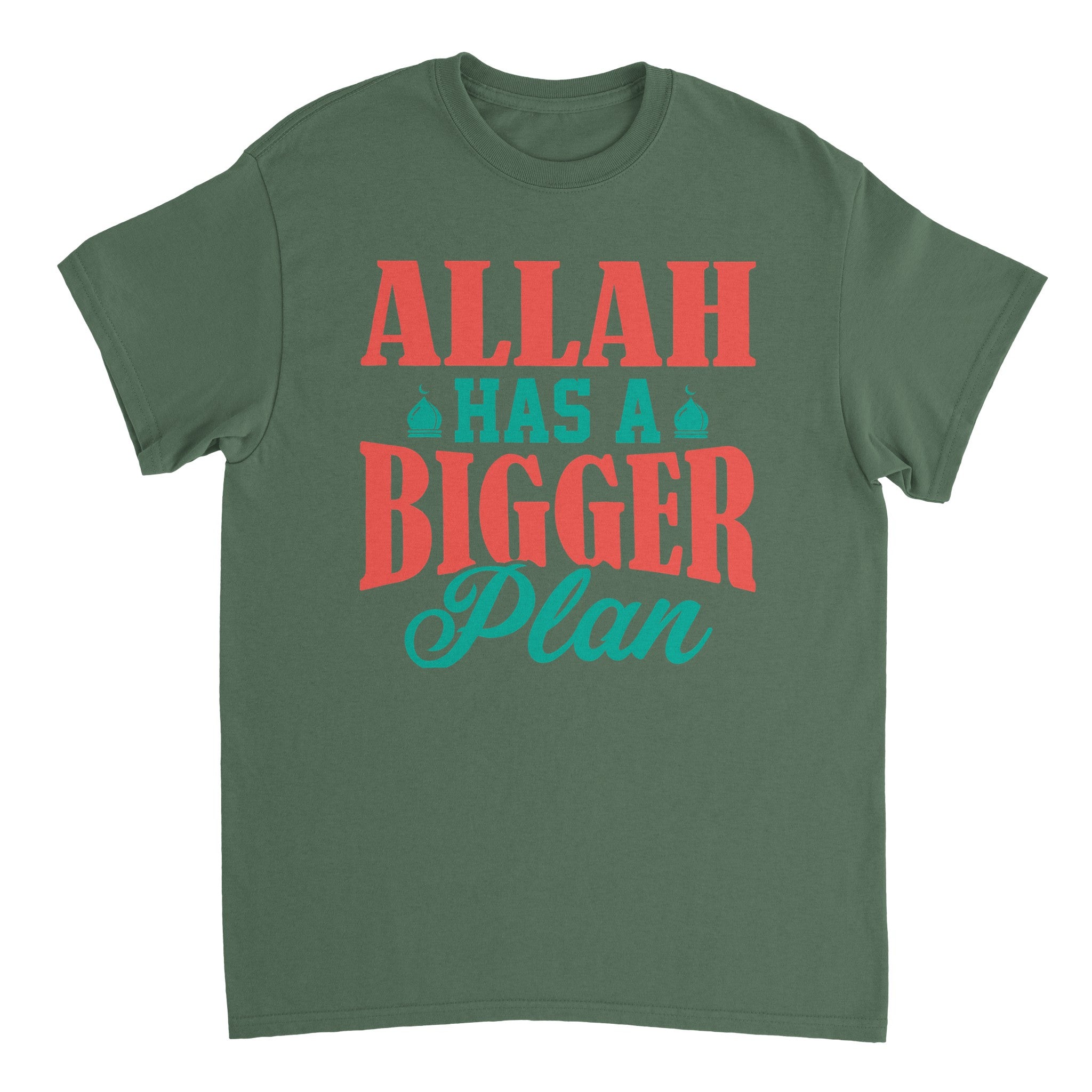 Heavyweight Unisex Crewneck T-shirt | ALLAH HAS A BIGGER PLAN