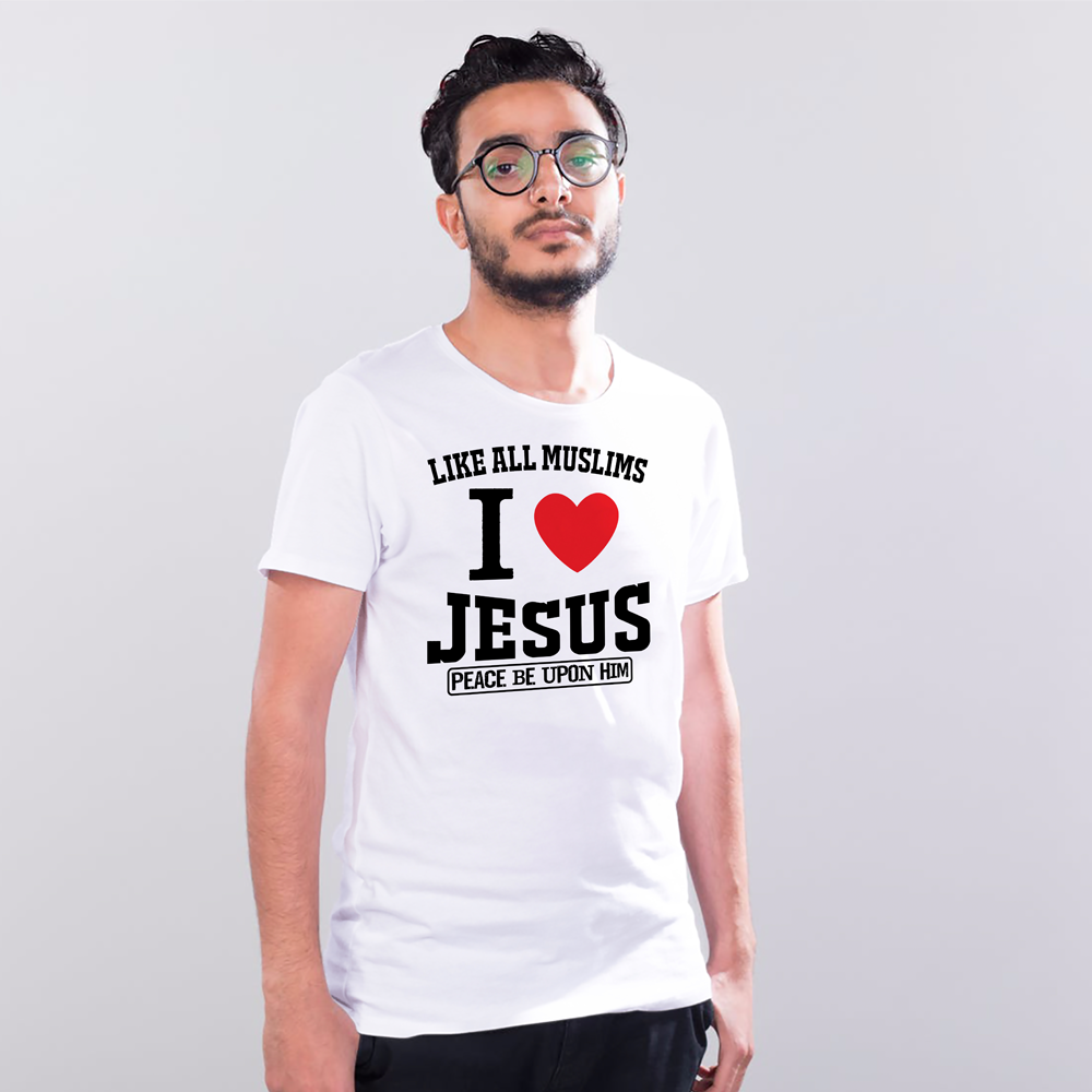 Heavyweight Unisex Crewneck T-shirt |  I LOVE JESUS