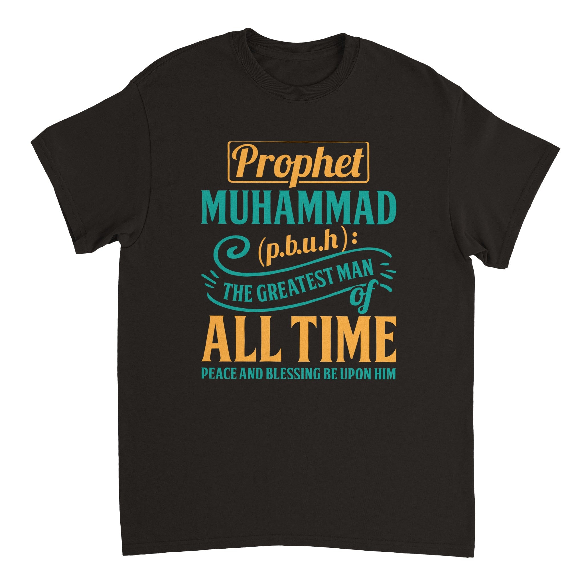 Heavyweight Unisex Crewneck T-shirt | PROPHET MUHAMMAD P.B.U.H THE GREATEST MAN OF ALL TIME P.B.U.H